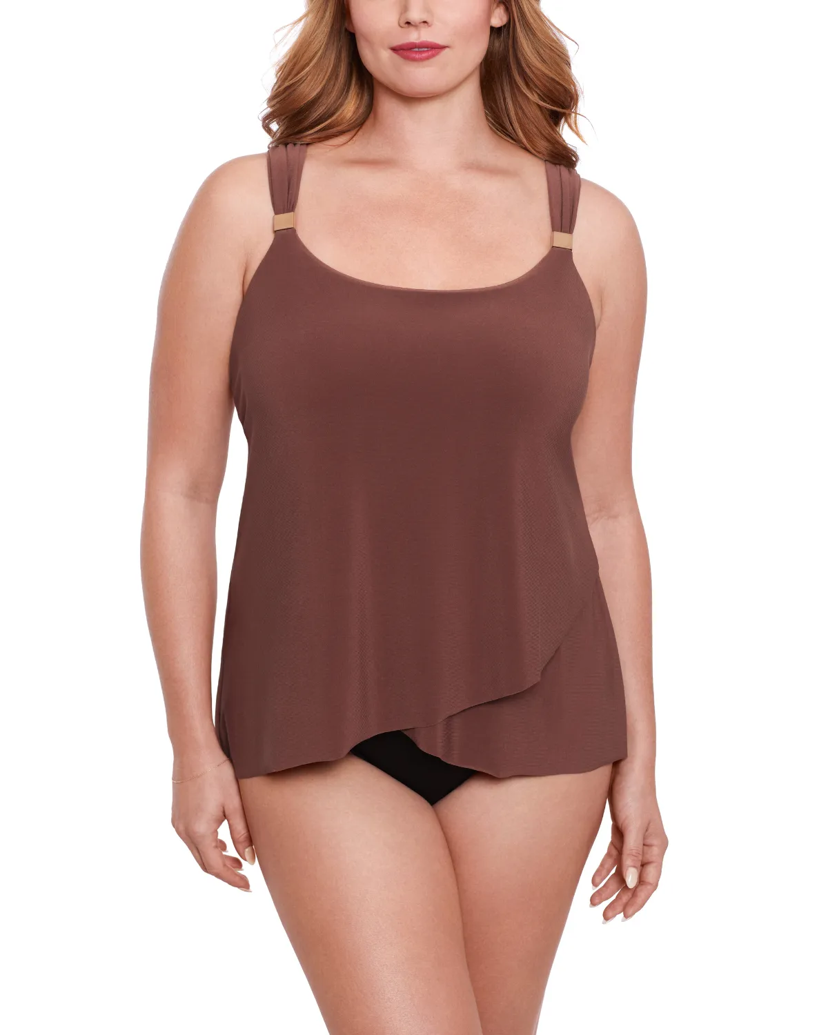 2025 Miraclesuit Women's Plus Solids Dazzle Tankini Top (More Colors Available) - 6518826W