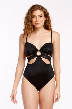 AGUA DE MAR SHINY BLACK ONE PIECE