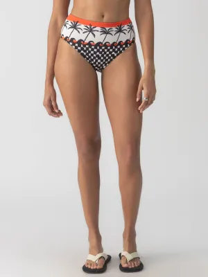 Beach Conversations Reversible High Rise Bikini Bottom Black