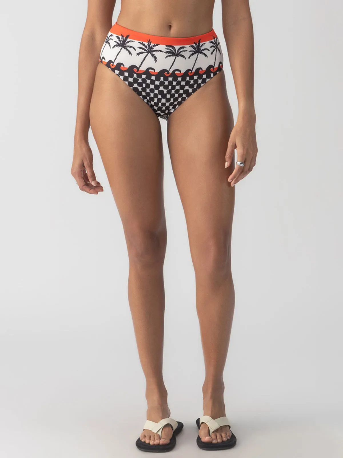 Beach Conversations Reversible High Rise Bikini Bottom Black