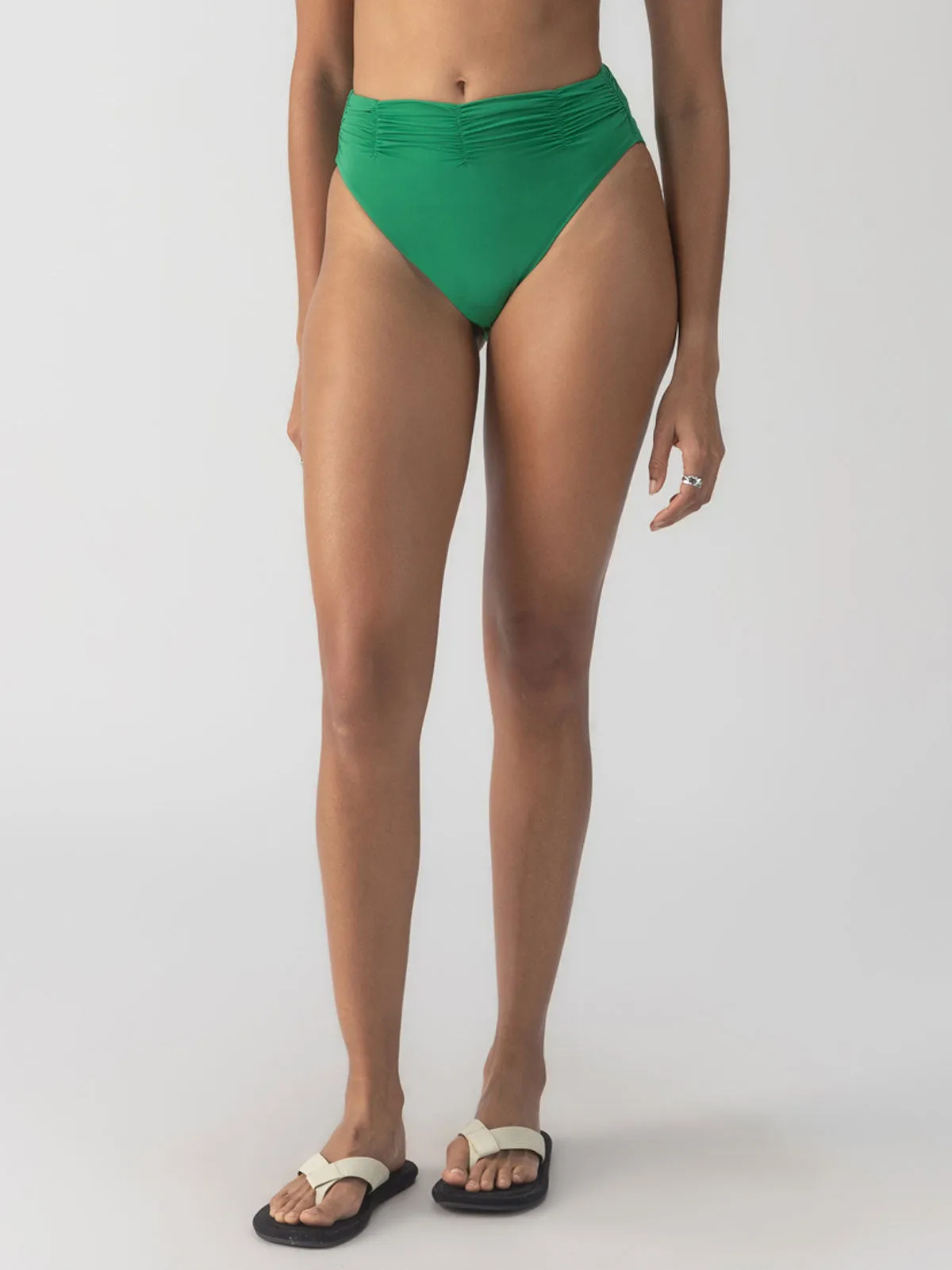 Beach Goddess Excess Shirr Waist Bikini Bottom Perky Palm