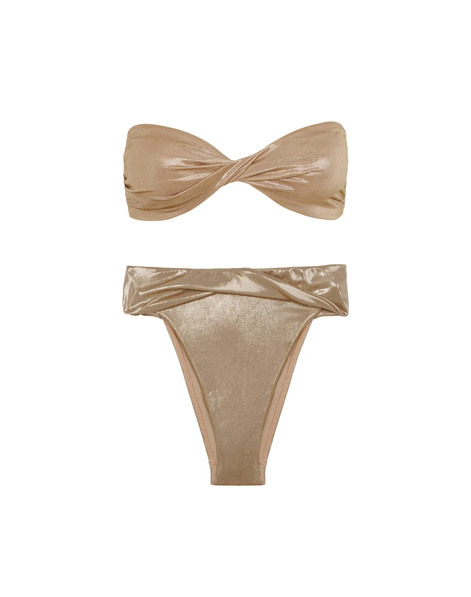 Cassie Bandeau Top - Champagne
