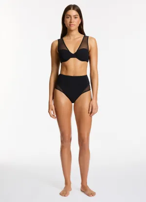 Jetset Lure High Waist Bikini Bottom - Black