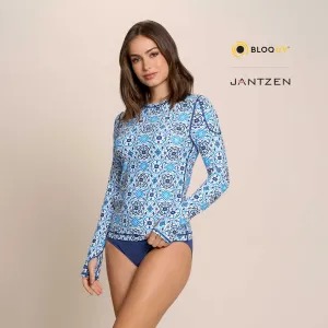 MOROCCAN TILES 24/7 SWIM RASH GUARD TEE TOP