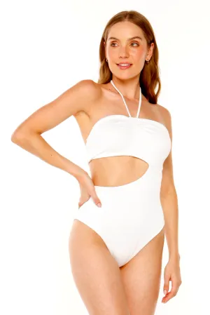 NAVI RIBBED WHITE ONE PIECE