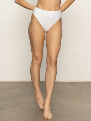 Refresh Rib High Rise Bikini Bottom White