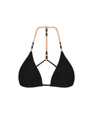 Ribbed Layla T Back Top - Black