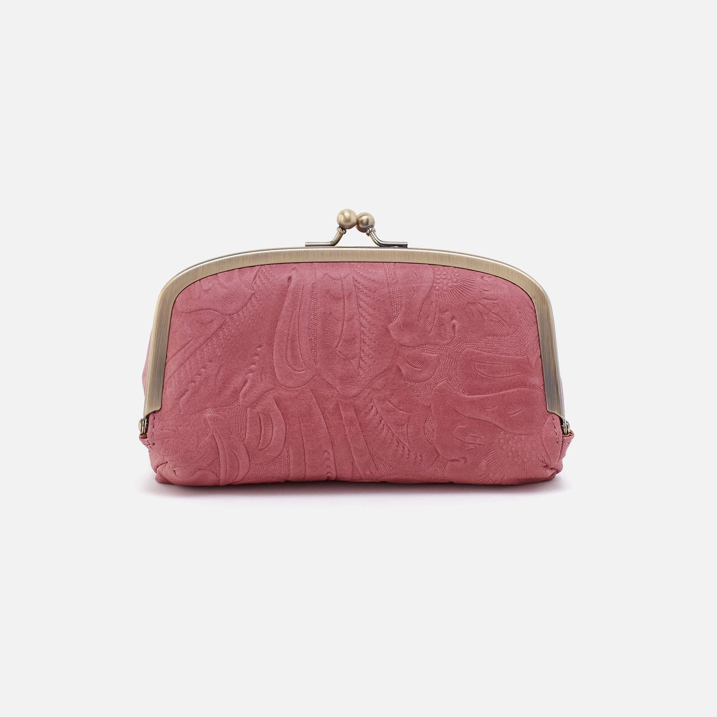 Save Face Frame Pouch In Tooled Embossed Leather - Mauve Tooled Emboss