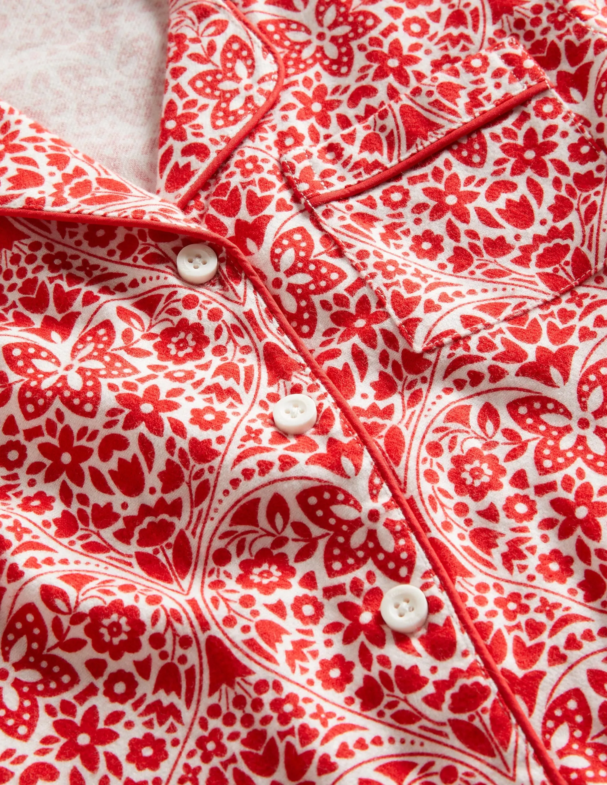 Woven Mini Me Pyjama Set-Rockabilly Red Folk Hearts