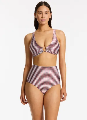 Zarla Geo Triangle Bikini Top - Ruby